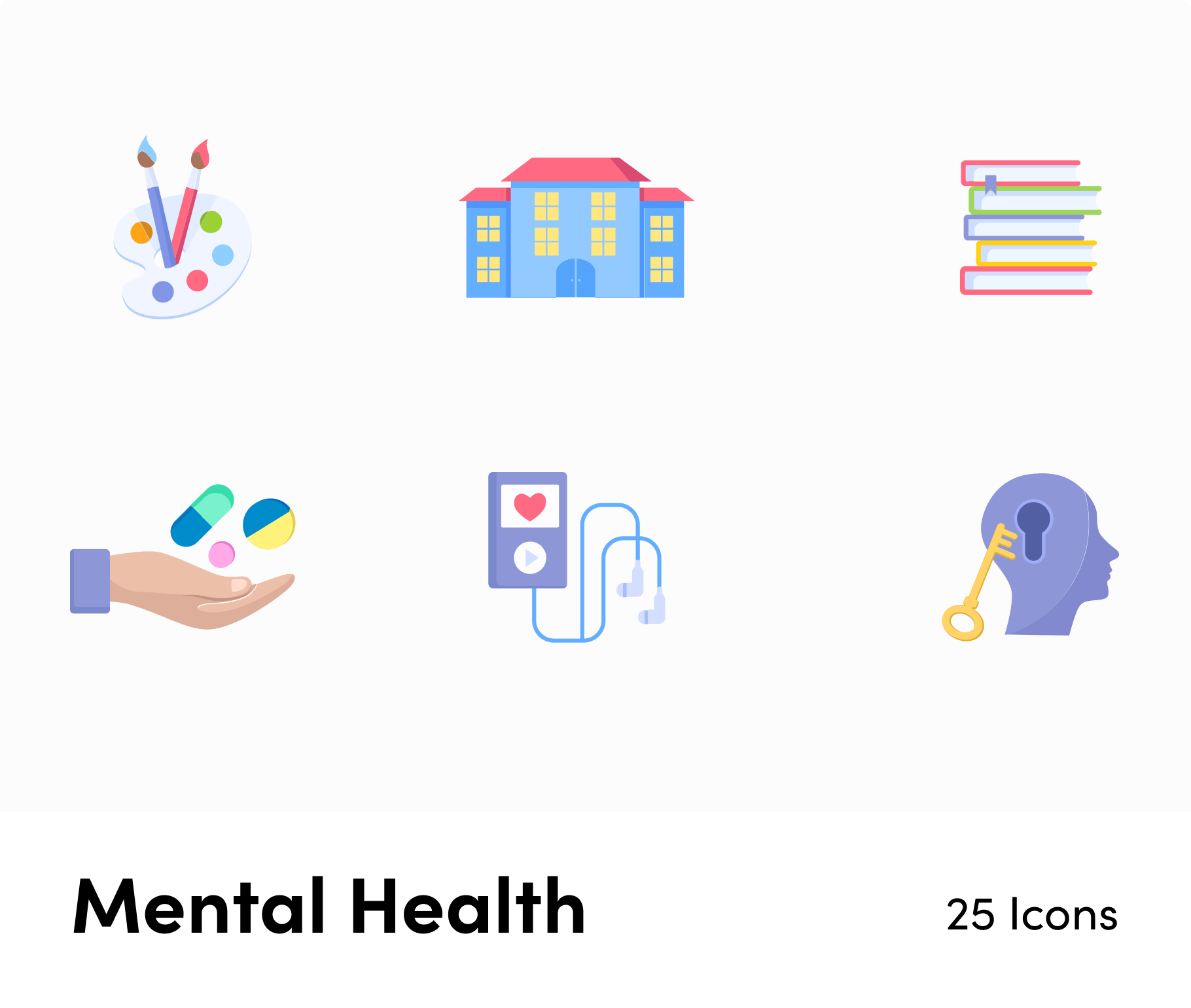 Mental Health-Flat-Vector-Icons Icons Mental Health Flat Vector Icons S12082103 powerpoint-template keynote-template google-slides-template infographic-template