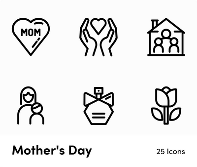 Mother’s Day-Outline-Vector-Icons Icons Mother’s Day Outline Vector Icons S12212101 powerpoint-template keynote-template google-slides-template infographic-template