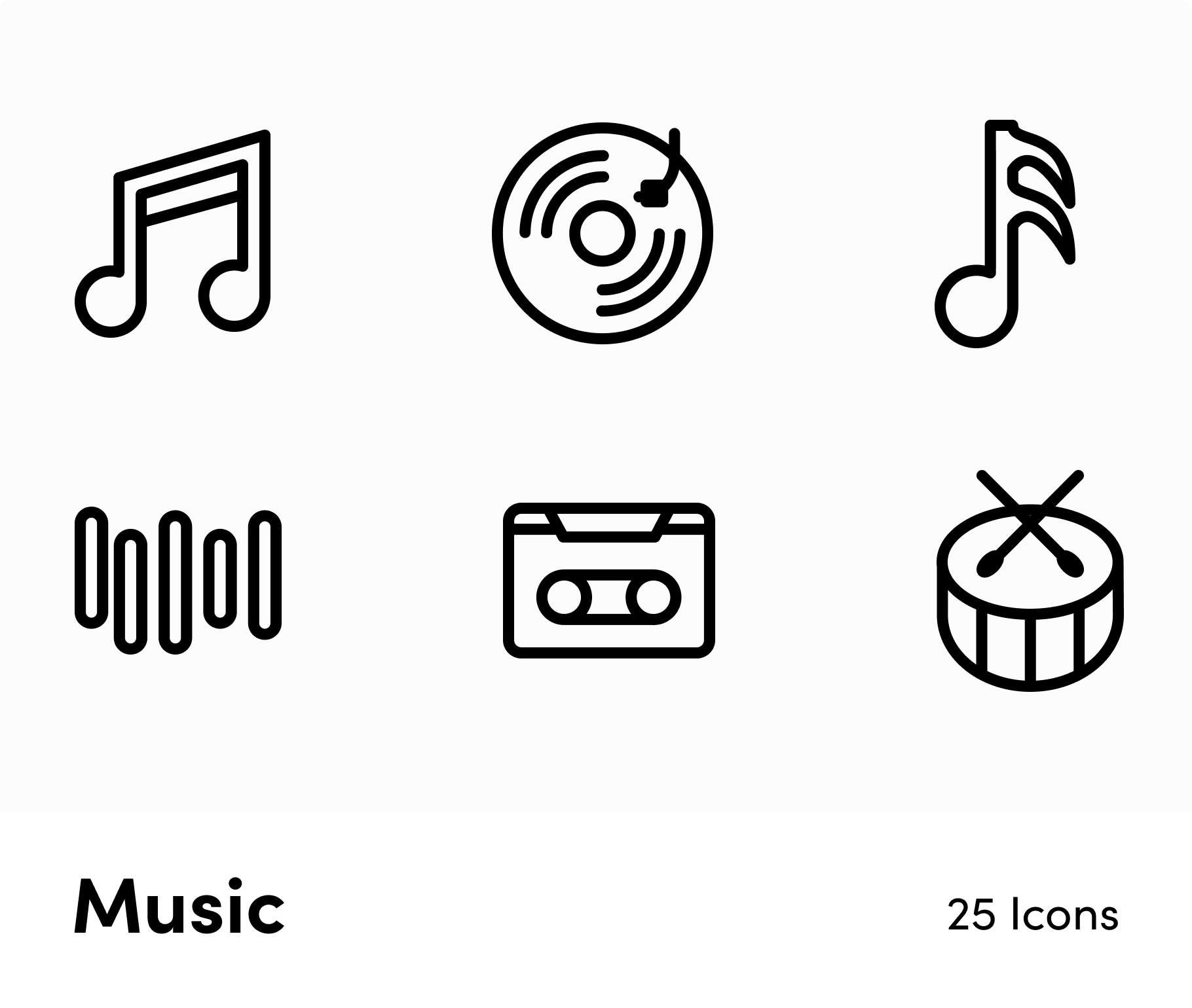 Music-Outline-Vector-Icons Icons Music Outline Vector Icons S12162101 powerpoint-template keynote-template google-slides-template infographic-template