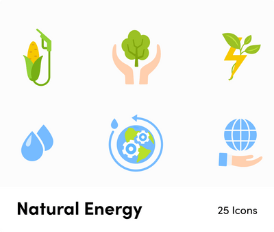 Natural Energy-Flat-Vector-Icons Icons Natural Energy Flat Vector Icons S12092103 powerpoint-template keynote-template google-slides-template infographic-template