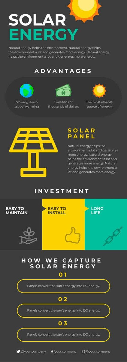 Dark Solar Energy Infographic Template – Infografolio