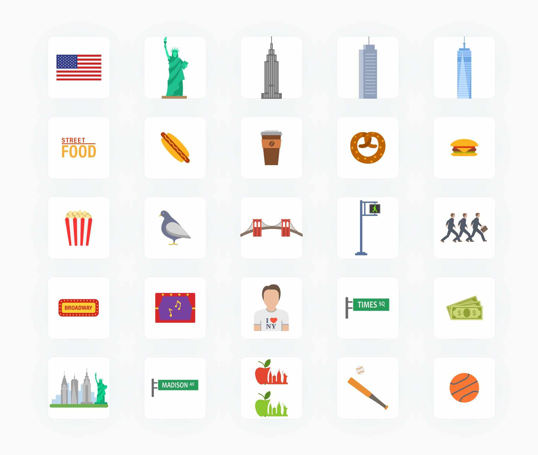 New York-Flat-Vector-Icons Icons New York Flat Vector Icons S12082103 powerpoint-template keynote-template google-slides-template infographic-template