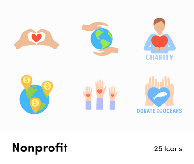Non Profit-Flat-Vector-Icons Icons Nonprofit Flat Vector Icons S12082101 powerpoint-template keynote-template google-slides-template infographic-template