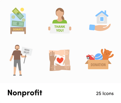 Non Profit-Flat-Vector-Icons Icons Nonprofit Flat Vector Icons S12082102 powerpoint-template keynote-template google-slides-template infographic-template