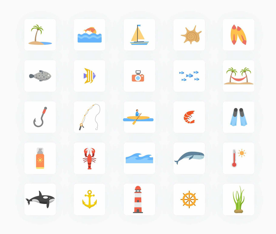 Oceans-Flat-Vector-Icons Icons Oceans Flat Vector Icons S12092101 powerpoint-template keynote-template google-slides-template infographic-template