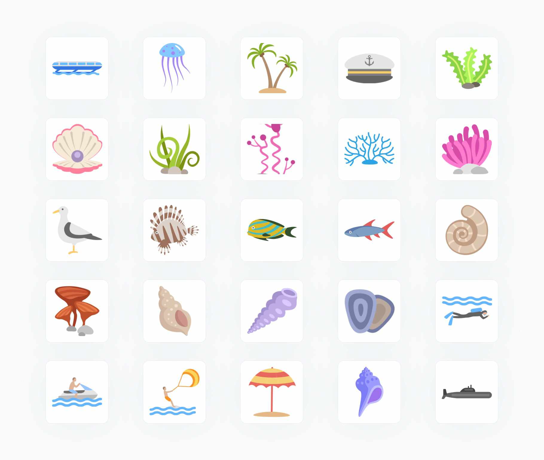 Oceans-Flat-Vector-Icons Icons Oceans Flat Vector Icons S12092102 powerpoint-template keynote-template google-slides-template infographic-template