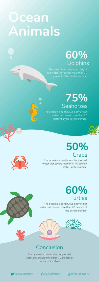 Oceans-Infographics Infographics Ocean Animals Infographic Template powerpoint-template keynote-template google-slides-template infographic-template