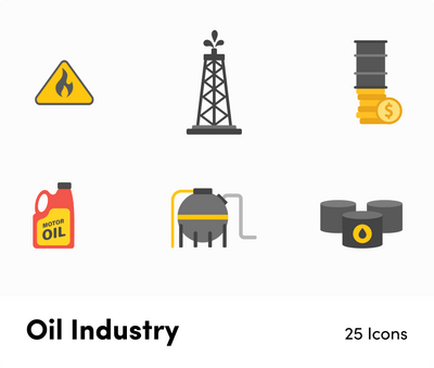 Oil Industry-Flat-Vector-Icons Icons Oil Industry Flat Vector Icons S12082101 powerpoint-template keynote-template google-slides-template infographic-template