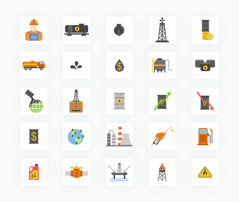 Oil Industry-Flat-Vector-Icons Icons Oil Industry Flat Vector Icons S12082101 powerpoint-template keynote-template google-slides-template infographic-template