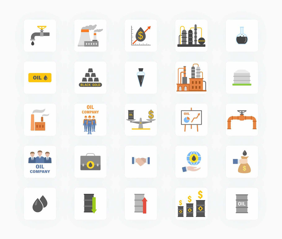 Oil Industry-Flat-Vector-Icons Icons Oil Industry Flat Vector Icons S12082102 powerpoint-template keynote-template google-slides-template infographic-template