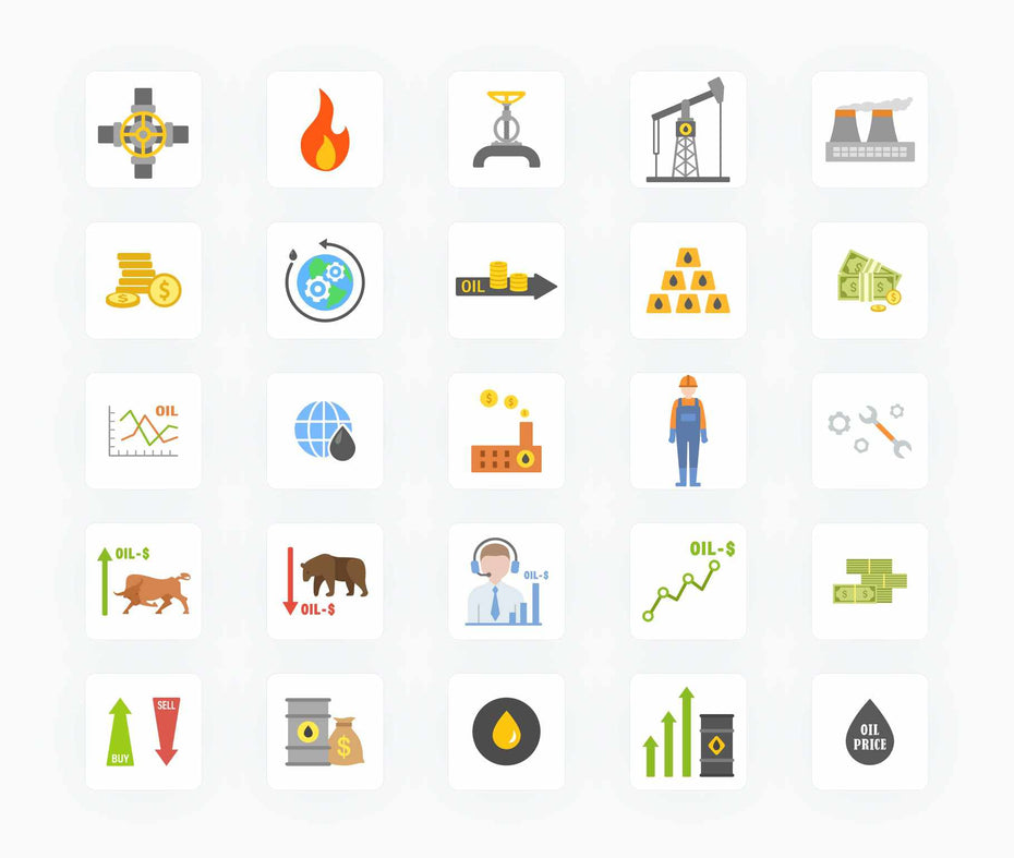 Oil Industry-Flat-Vector-Icons Icons Oil Industry Flat Vector Icons S12082104 powerpoint-template keynote-template google-slides-template infographic-template