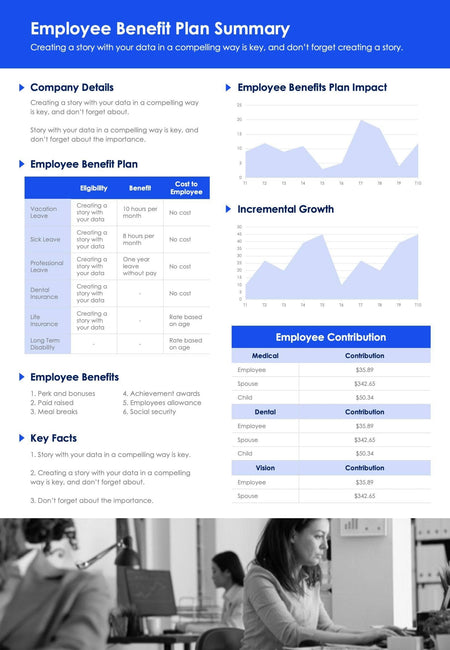 Blue Black and White Employee Benefit Plan One Page Summary Document ...