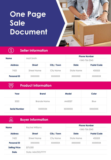 One-Pagers-Infographics Infographics Blue and Pink Sale Document One Page Summary Report Document powerpoint-template keynote-template google-slides-template infographic-template