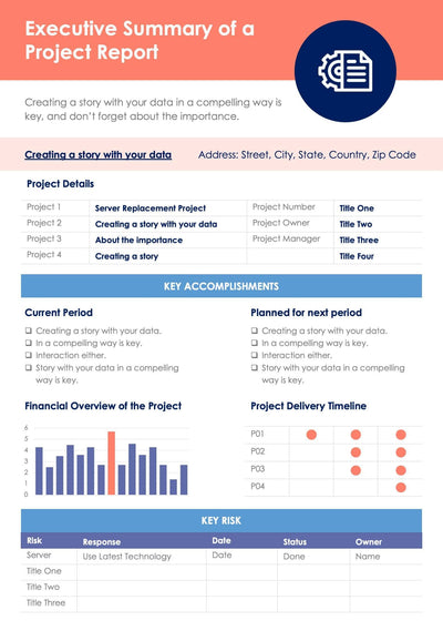One-Pagers-Infographics Infographics Executive Summary of a Project Report One Page Document powerpoint-template keynote-template google-slides-template infographic-template