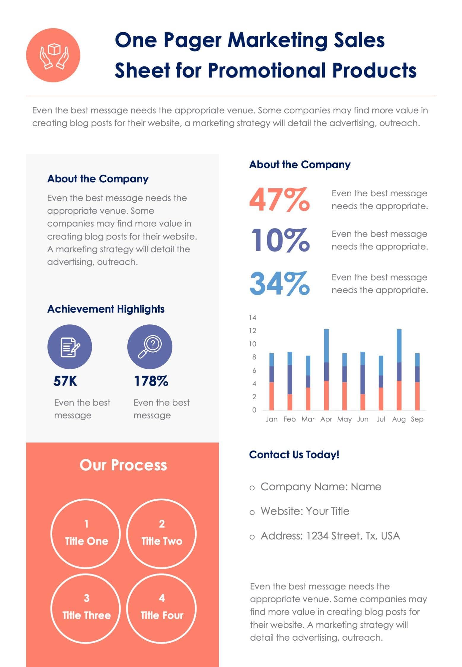 One Pager Marketing Sales Sheet for Promotional Products Document ...