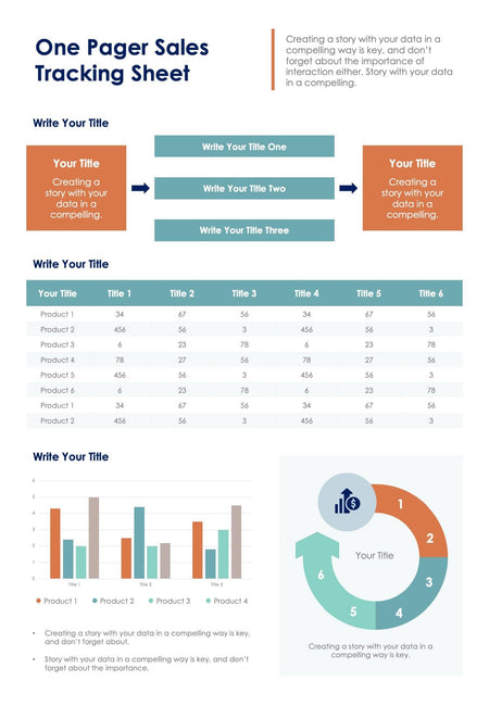 One-Pagers-Slides Infographics Orange and Green One Pager Sales Tracking Sheet Document powerpoint-template keynote-template google-slides-template infographic-template