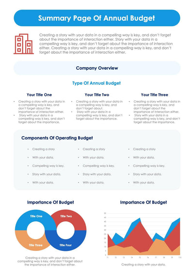One-Pagers-Slides Infographics Summary Page of Account Budget Document powerpoint-template keynote-template google-slides-template infographic-template