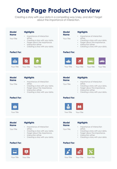 One-Pagers-Slides Infographics Two Columns One Page Product Overview Document powerpoint-template keynote-template google-slides-template infographic-template