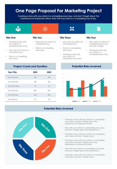 One-Pagers-Slides Slides Blue and Orange One Page Proposal for Marketing Project Document powerpoint-template keynote-template google-slides-template infographic-template
