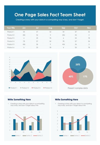 One-Pagers-Slides Slides Blue and Pink One Page Sales Fact Team Sheet Document powerpoint-template keynote-template google-slides-template infographic-template