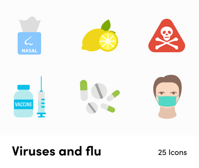 Pandemic Viruses and Flu-Flat-Vector-Icons Icons Pandemic Viruses and  Flu Flat Vector Icons S12082102 powerpoint-template keynote-template google-slides-template infographic-template