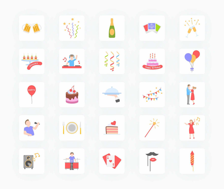 Party-Flat-Vector-Icons Icons Party Flat Vector Icons S01192201 powerpoint-template keynote-template google-slides-template infographic-template