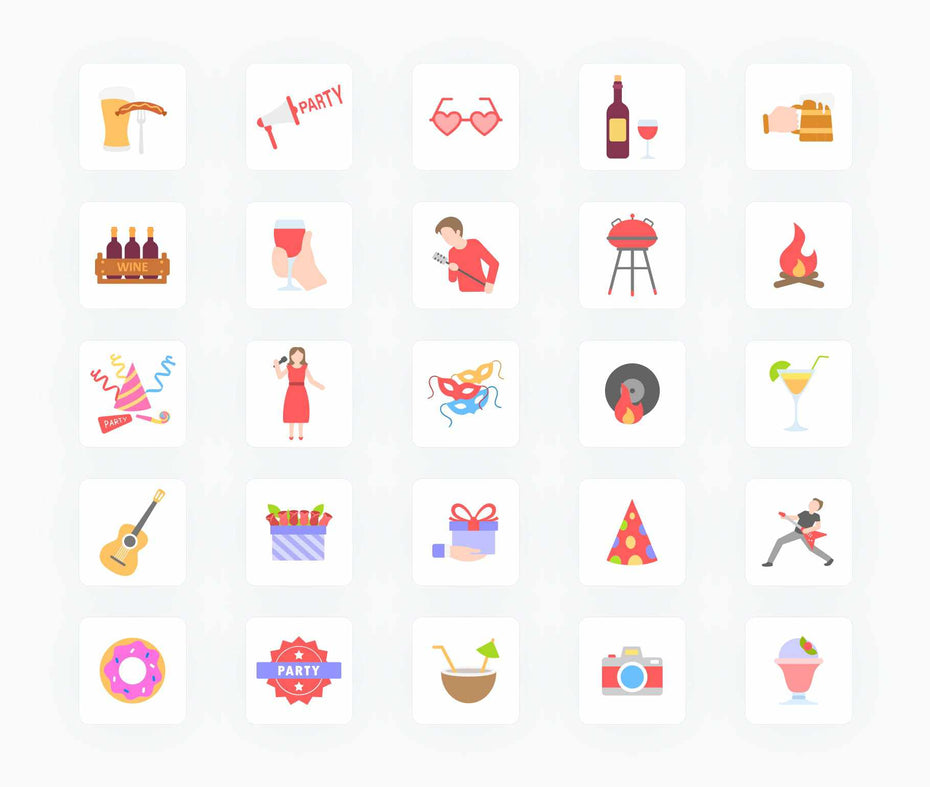 Party-Flat-Vector-Icons Icons Party Flat Vector Icons S01192202 powerpoint-template keynote-template google-slides-template infographic-template