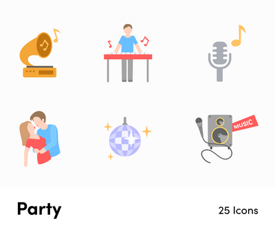 Party-Flat-Vector-Icons Icons Party Flat Vector Icons S01192204 powerpoint-template keynote-template google-slides-template infographic-template