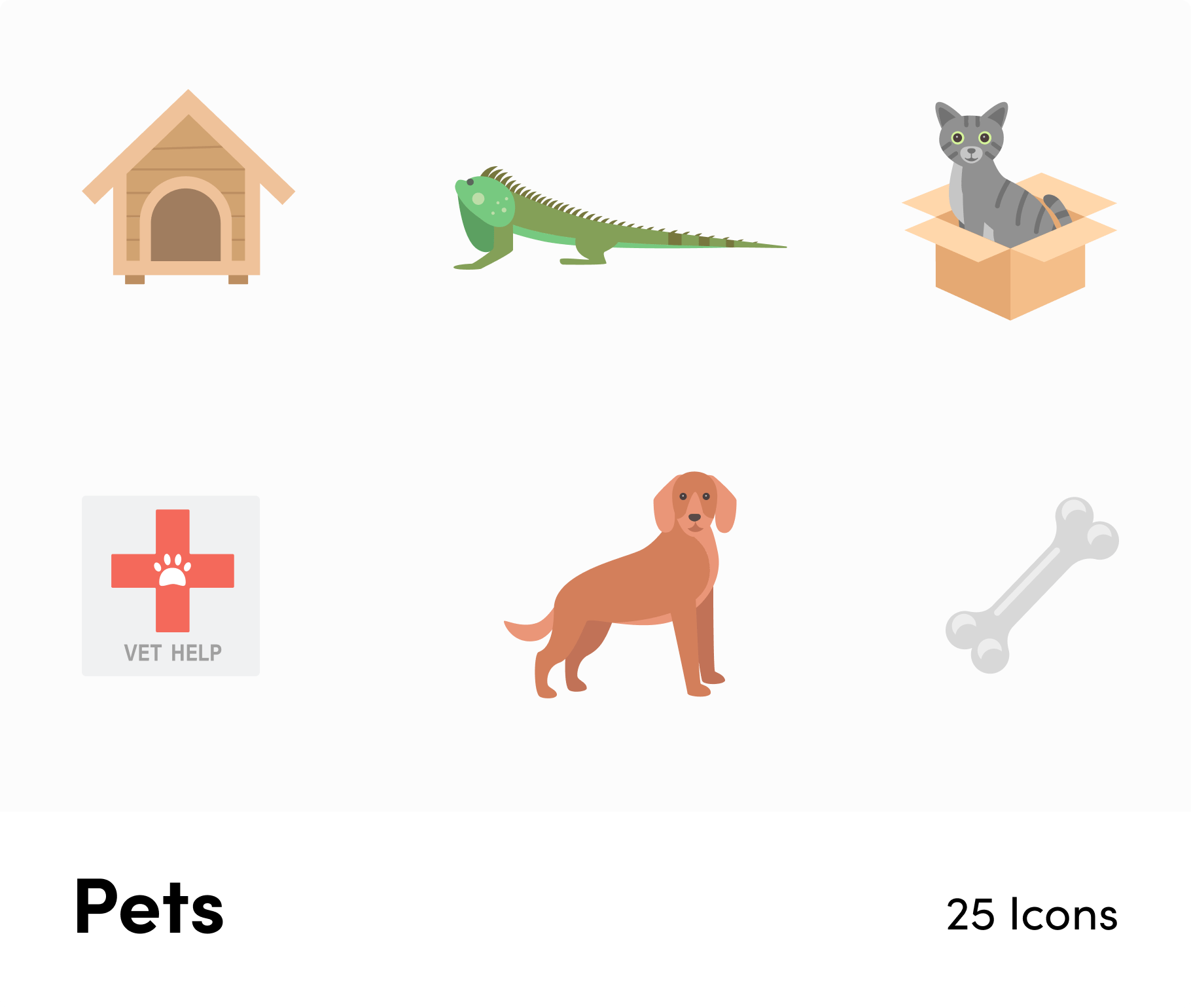 Pets-Flat-Vector-Icons Icons Pets Flat Vector Icons S01192203 powerpoint-template keynote-template google-slides-template infographic-template