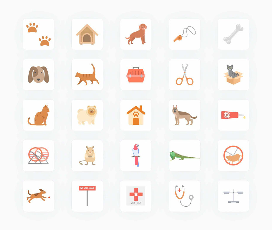 Pets-Flat-Vector-Icons Icons Pets Flat Vector Icons S01192203 powerpoint-template keynote-template google-slides-template infographic-template