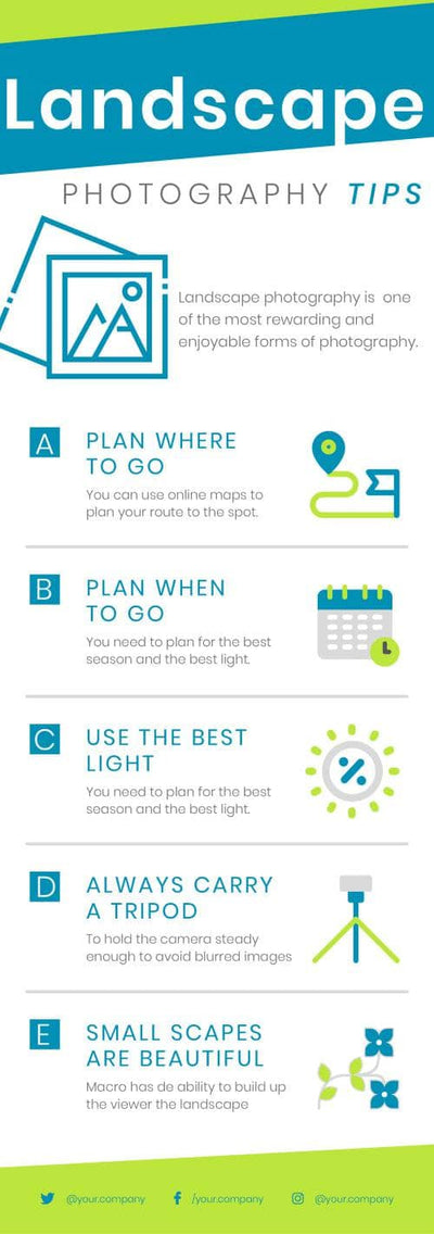 Photography-Infographics Infographics Landscape Photography Tips Infographic Template powerpoint-template keynote-template google-slides-template infographic-template