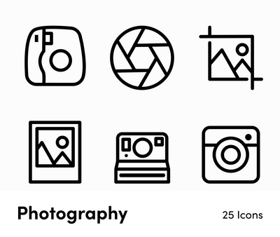 Photography-Outline-Vector-Icons Icons Photography Outline Vector Icons S12162101 powerpoint-template keynote-template google-slides-template infographic-template
