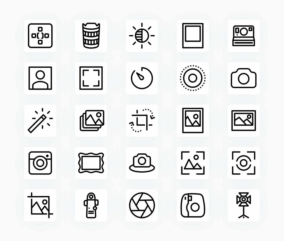 Photography Outline Vector Icons S12162101 – Infografolio