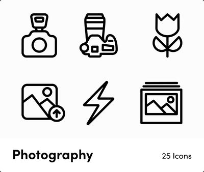 Photography-Outline-Vector-Icons Icons Photography Outline Vector Icons S12162102 powerpoint-template keynote-template google-slides-template infographic-template