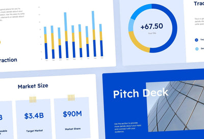 Pitch-Deck-Slides Slides Blue Light Yellow Luxury and Professional Presentation Pitch Deck Template S10032201 powerpoint-template keynote-template google-slides-template infographic-template