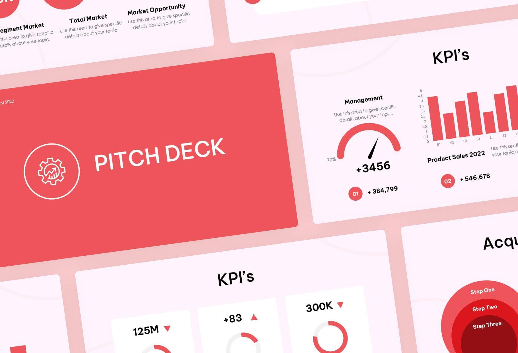 Red Light Pink Modern and Professional Presentation Pitch Deck Templat ...