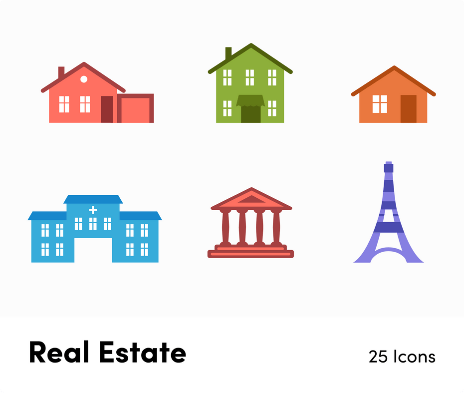 Real Estate-Flat-Vector-Icons Icons Real Estate Flat Vector Icons S12082101 powerpoint-template keynote-template google-slides-template infographic-template
