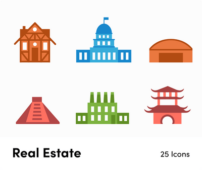 Real Estate-Flat-Vector-Icons Icons Real Estate Flat Vector Icons S12082104 powerpoint-template keynote-template google-slides-template infographic-template