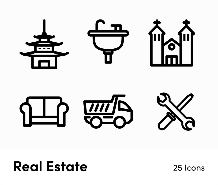 Real Estate-Outline-Vector-Icons Icons Real Estate Outline Vector Icons S12162103 powerpoint-template keynote-template google-slides-template infographic-template