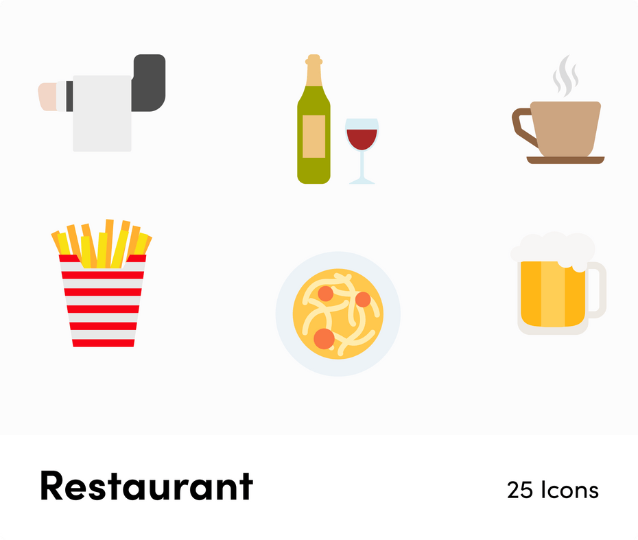 Restaurant-Flat-Vector-Icons Icons Restaurant Flat Vector Icons S12092103 powerpoint-template keynote-template google-slides-template infographic-template