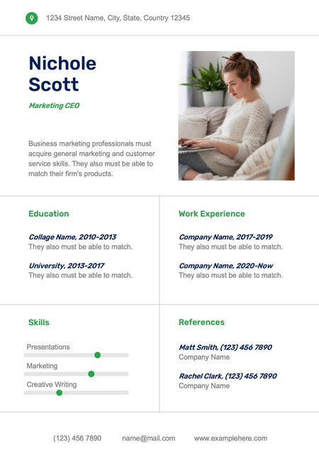 Resumes-Documents Documents Green and White Minimalist Resume Template powerpoint-template keynote-template google-slides-template infographic-template