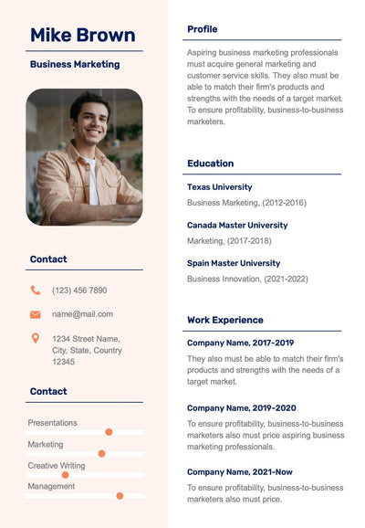 Resumes-Documents Documents Light Orange Simple Resume Template powerpoint-template keynote-template google-slides-template infographic-template