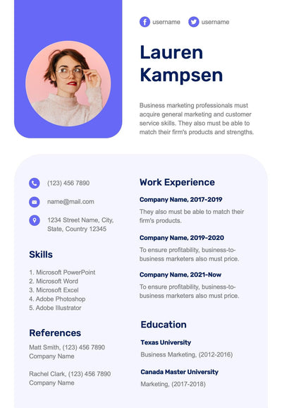 Resumes-Documents Documents Violet Minimalist Resume Template powerpoint-template keynote-template google-slides-template infographic-template