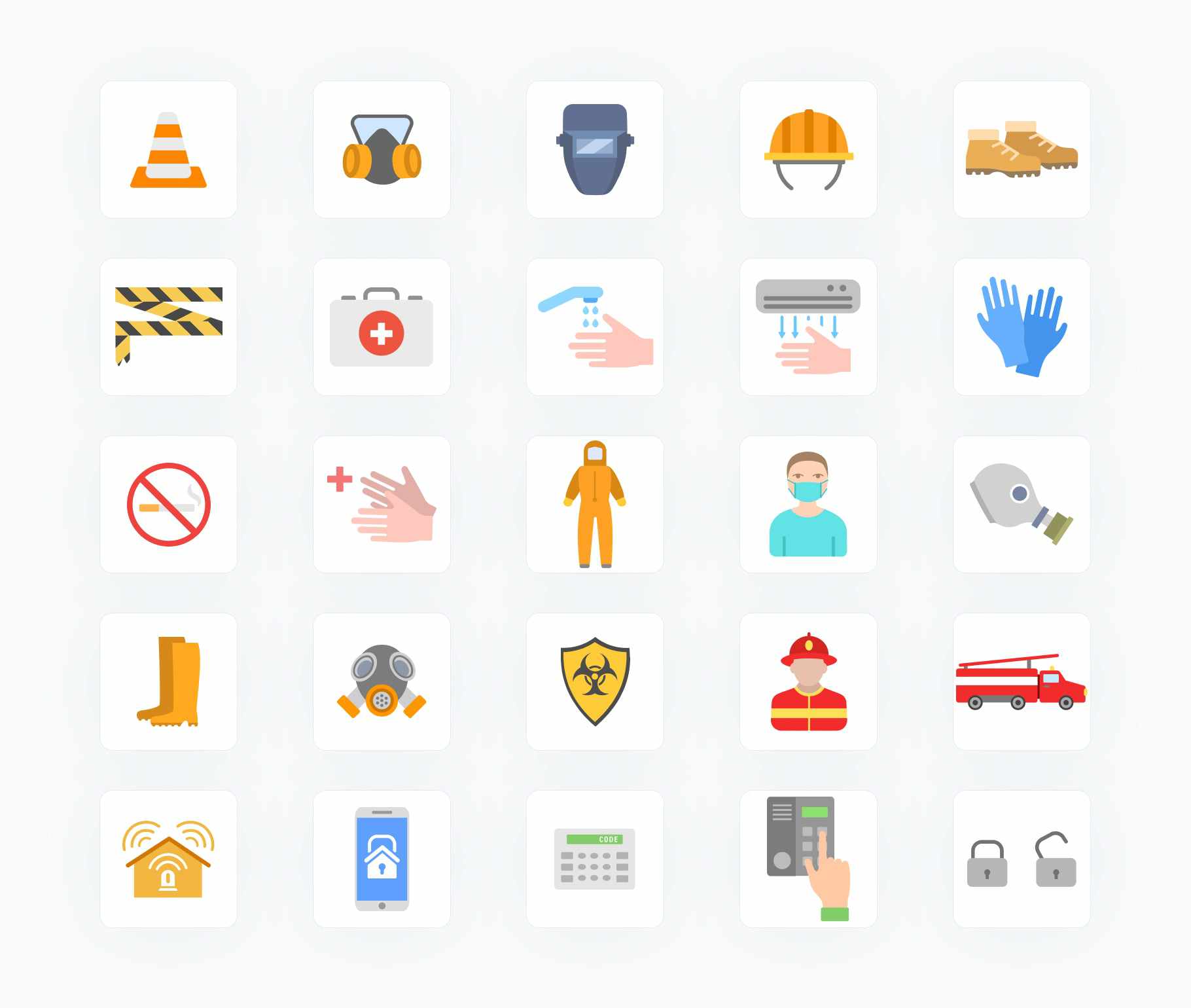 Safety -Flat -Vector-Icons Icons Safety Flat Vector Icons S12102103 powerpoint-template keynote-template google-slides-template infographic-template