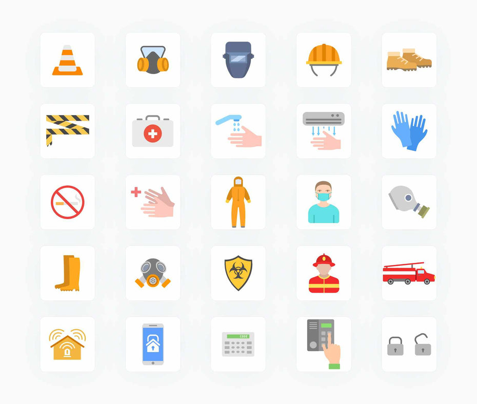 Safety -Flat -Vector-Icons Icons Safety Flat Vector Icons S12102103 powerpoint-template keynote-template google-slides-template infographic-template
