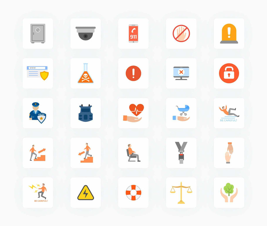 Safety -Flat -Vector-Icons Icons Safety Flat Vector Icons S12102104 powerpoint-template keynote-template google-slides-template infographic-template
