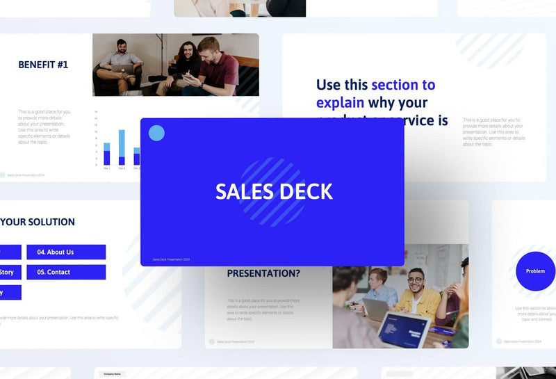Sales-Deck Slides Blue Light Gray Gradient and Professional Presentation Sales Deck Template S11022201 powerpoint-template keynote-template google-slides-template infographic-template