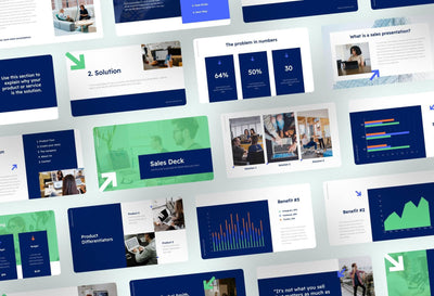 Sales-Deck Slides Green Dark Blue Clean and Professional Presentation Sales Deck Template S11022201 powerpoint-template keynote-template google-slides-template infographic-template