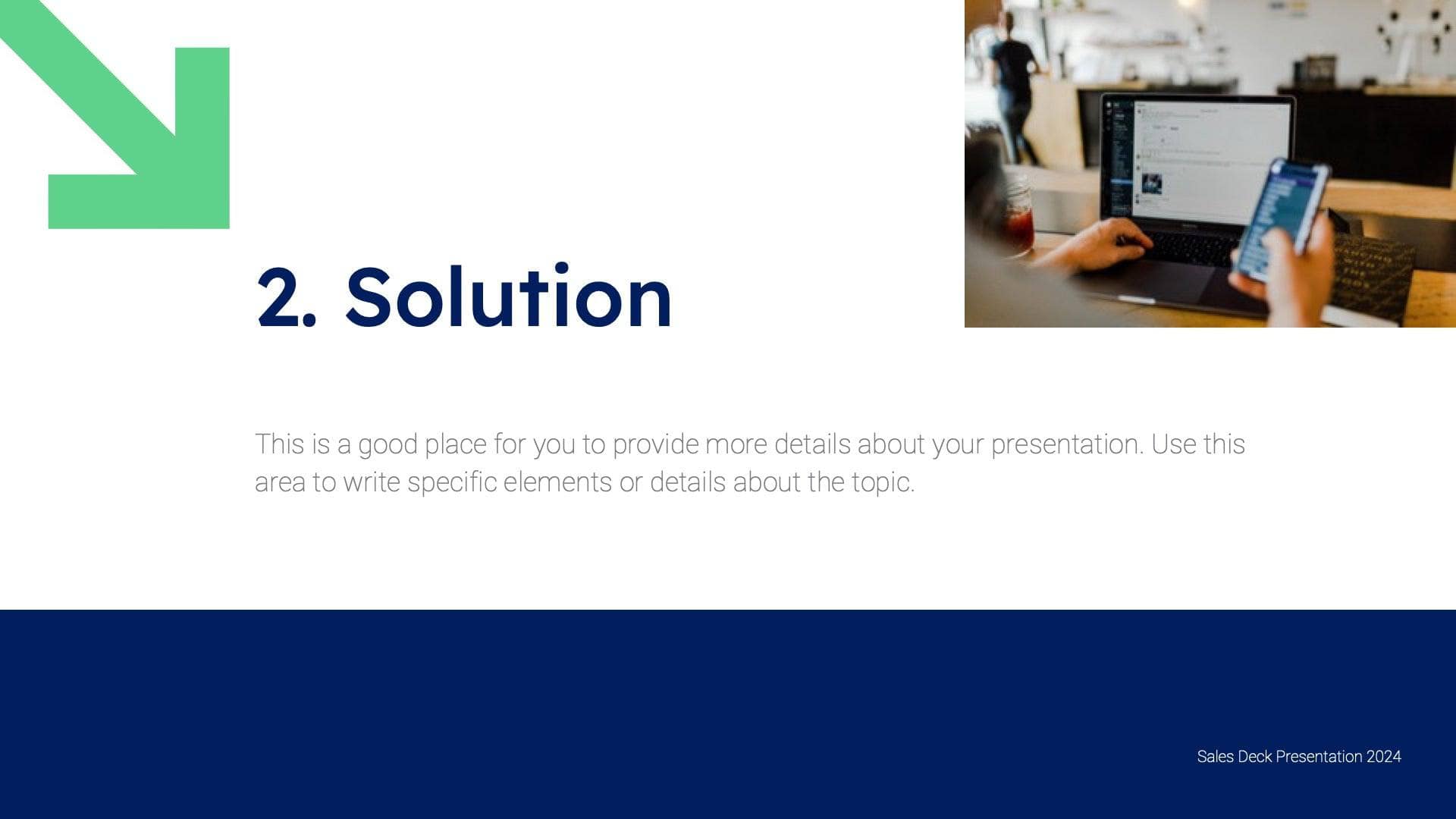 Green Dark Blue Clean and Professional Presentation Sales Deck Templat