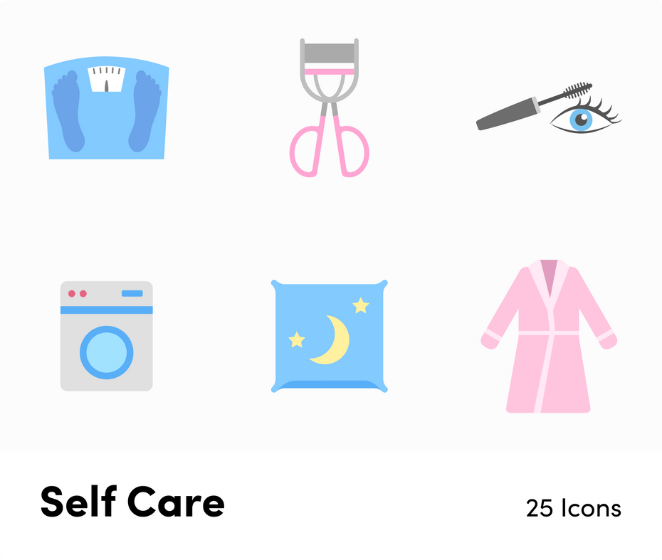 Self Care-Flat-Vector-Icons Icons Self Care Flat Vector Icons S12092101 powerpoint-template keynote-template google-slides-template infographic-template